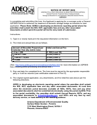 AZPDES Biosolids General Permit Notice of Intent (Noi) - Arizona