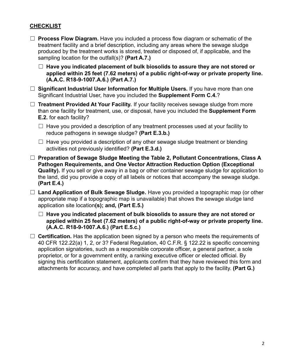 AZPDES Biosolids General Permit Notice of Intent (Noi) - Arizona, Page 2