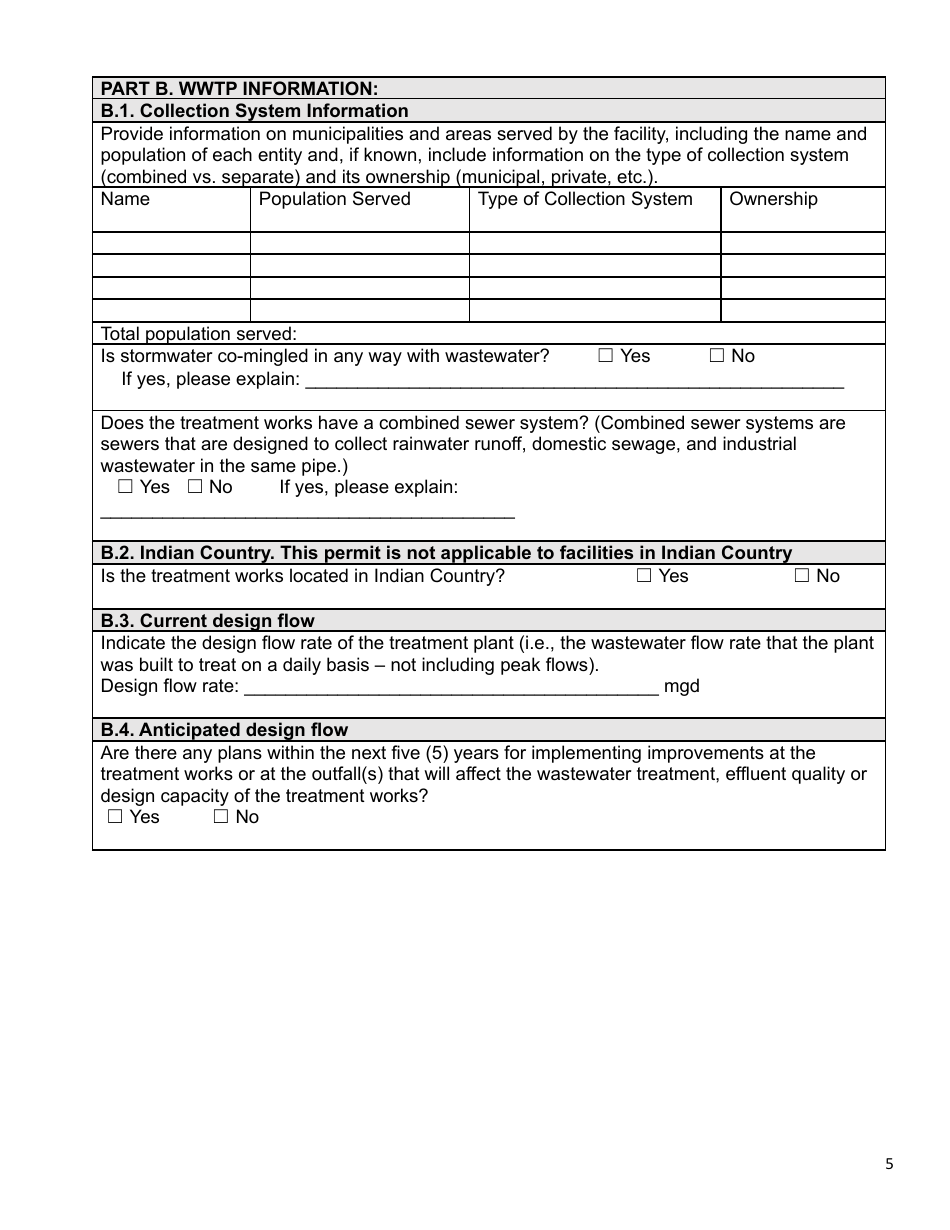 AZPDES Biosolids General Permit Notice of Intent (Noi) - Arizona, Page 5