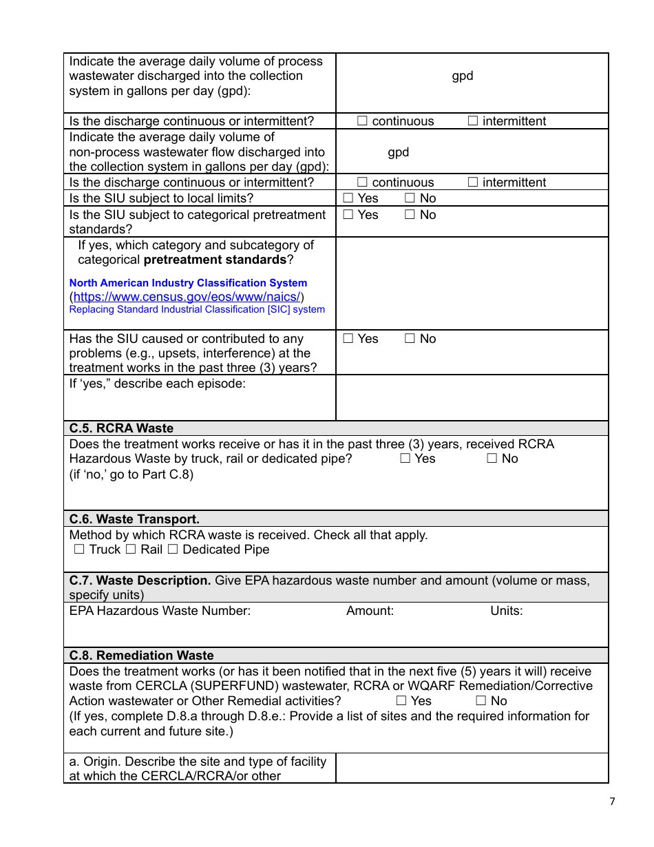AZPDES Biosolids General Permit Notice of Intent (Noi) - Arizona, Page 7