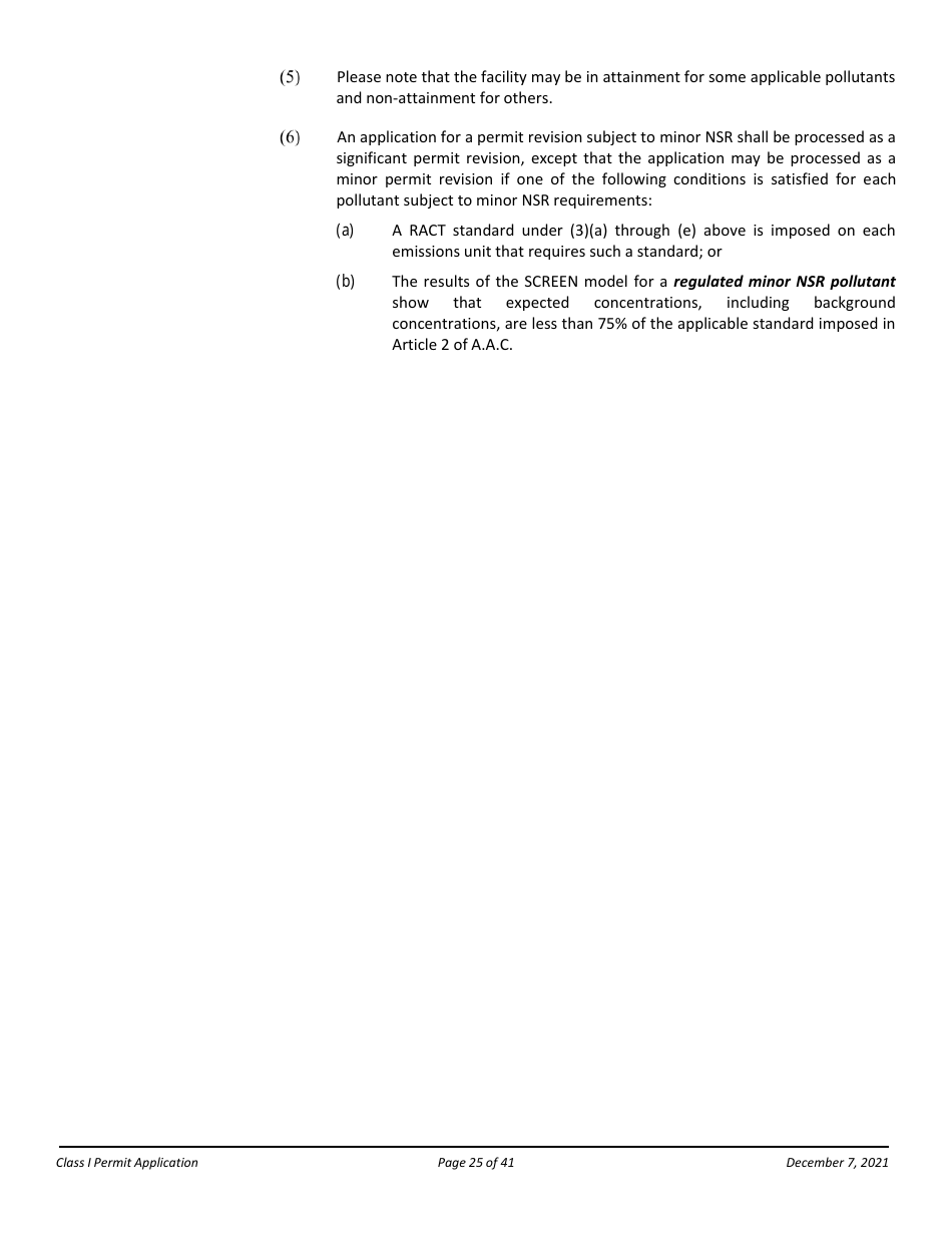 Application Packet for a Class I Permit - Arizona, Page 25