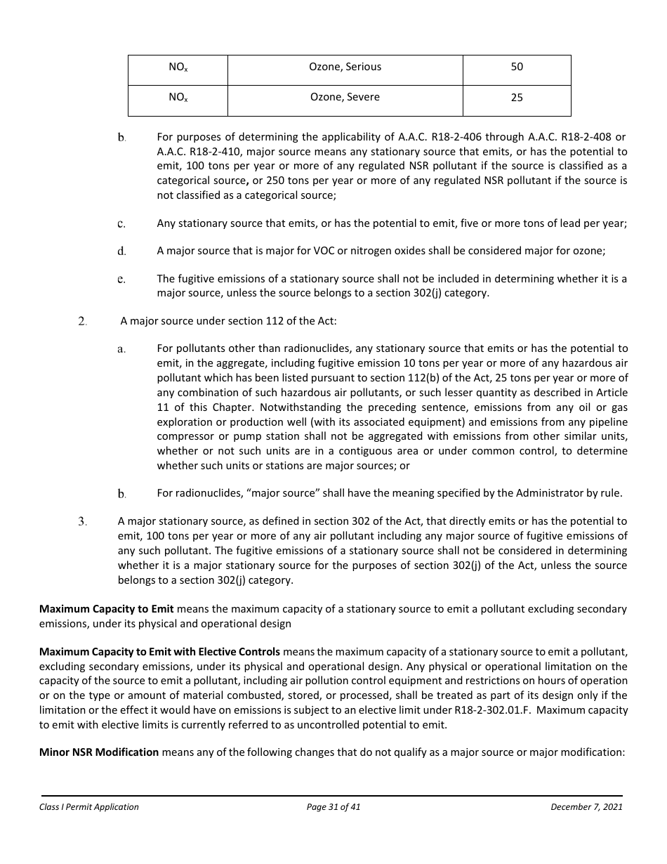 Application Packet for a Class I Permit - Arizona, Page 31