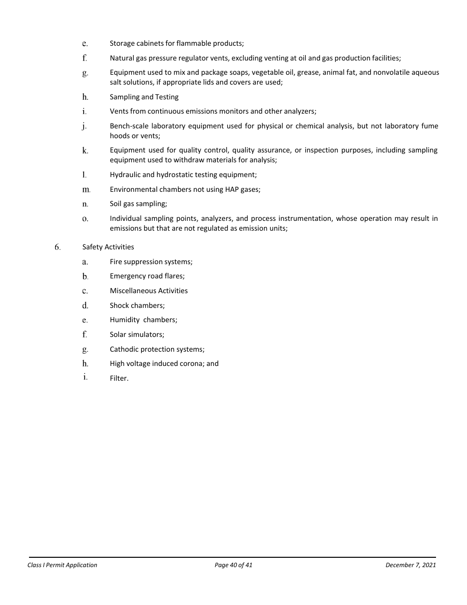 Application Packet for a Class I Permit - Arizona, Page 40