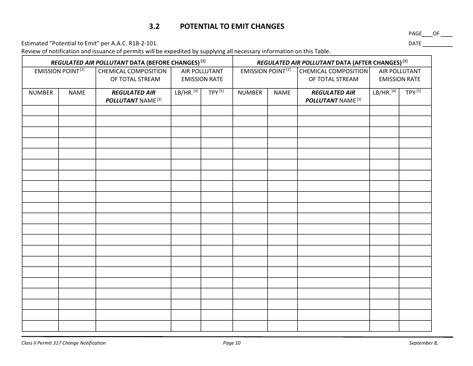 Notification Packet for Facility Changes Allowed Without Permit Revisions to a Class II Permit - Arizona, Page 10