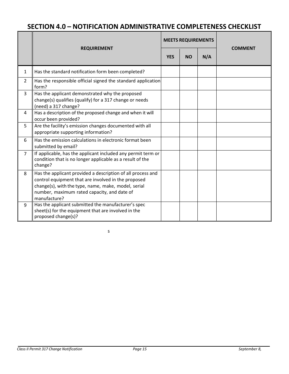 Notification Packet for Facility Changes Allowed Without Permit Revisions to a Class II Permit - Arizona, Page 15