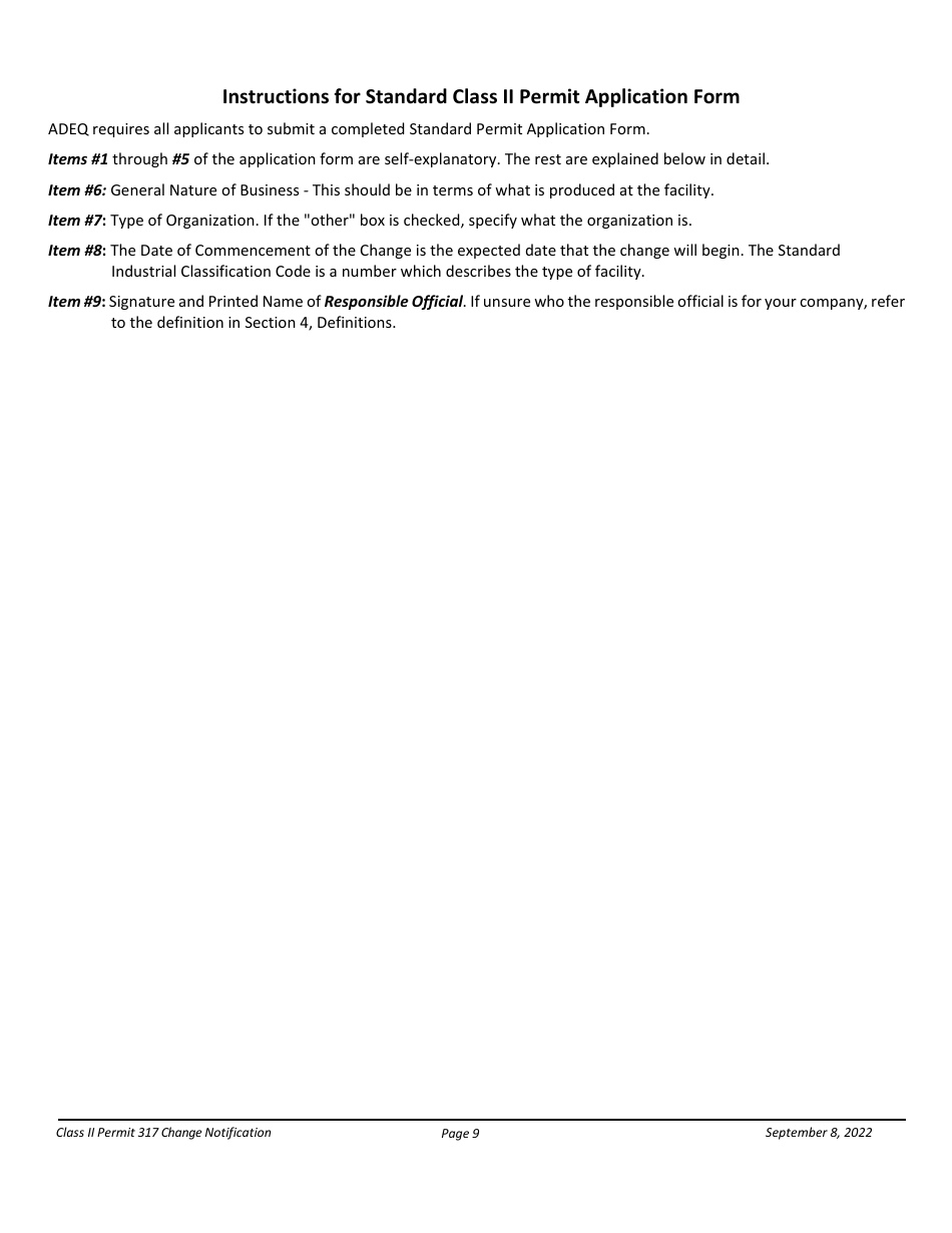 Notification Packet for Facility Changes Allowed Without Permit Revisions to a Class II Permit - Arizona, Page 9