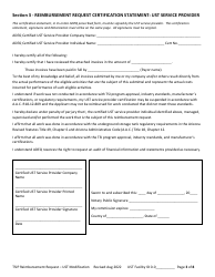 Reimbursement Request Form for Ust Modification - Underground Storage Tank (Ust) Tank Site Improvement Program (Tsip) - Arizona, Page 3