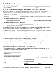 Reimbursement Request Form for Baseline Assessment - Underground Storage Tank (Ust) Tank Site Improvement Program (Tsip) - Arizona, Page 2