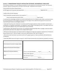 Reimbursement Request Form for Baseline Assessment - Underground Storage Tank (Ust) Tank Site Improvement Program (Tsip) - Arizona, Page 3