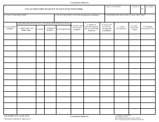 Document preview: DD Form 1077 Collection Point Register of Deceased Personnel