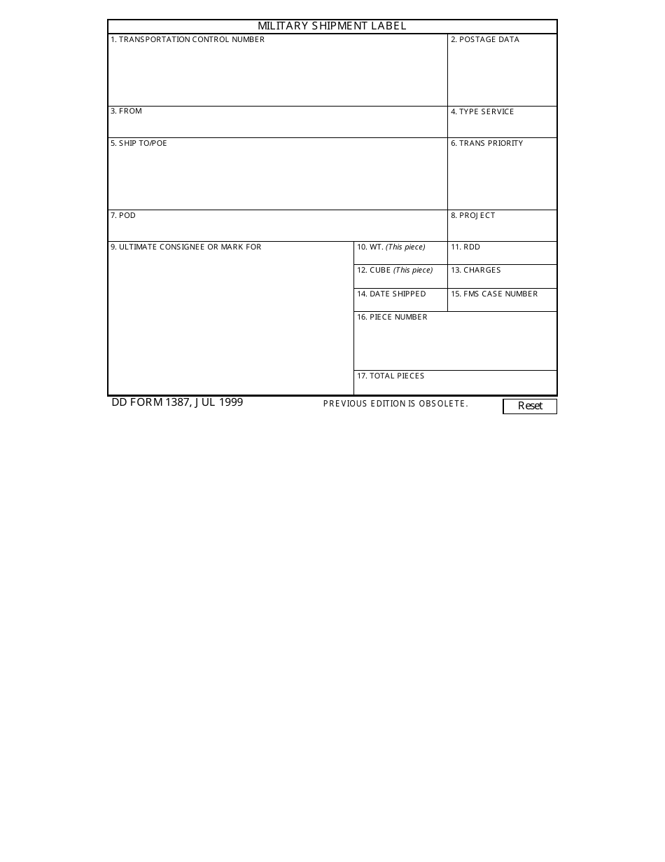 Dd Form 1387 Fill Out Sign Online And Download Fillable Pdf