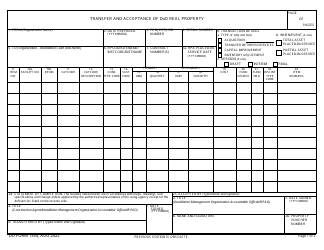 Document preview: DD Form 1354 Transfer and Acceptance of DoD Real Property