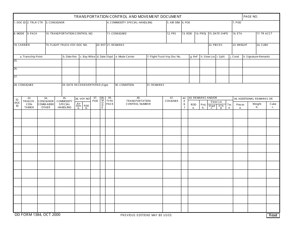 DD Form 1384 - Fill Out, Sign Online and Download Fillable PDF ...