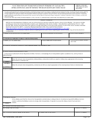 Document preview: DD Form 3050 Election for Air Transportation of Remains of Casualties Dying Overseas and Returned Through Dover Air Force Base