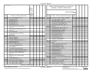 Document preview: DD Form 2551 Workload Management System for Nursing - General Worksheet