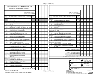 DD Form 2551 Workload Management System for Nursing - General Worksheet, Page 2