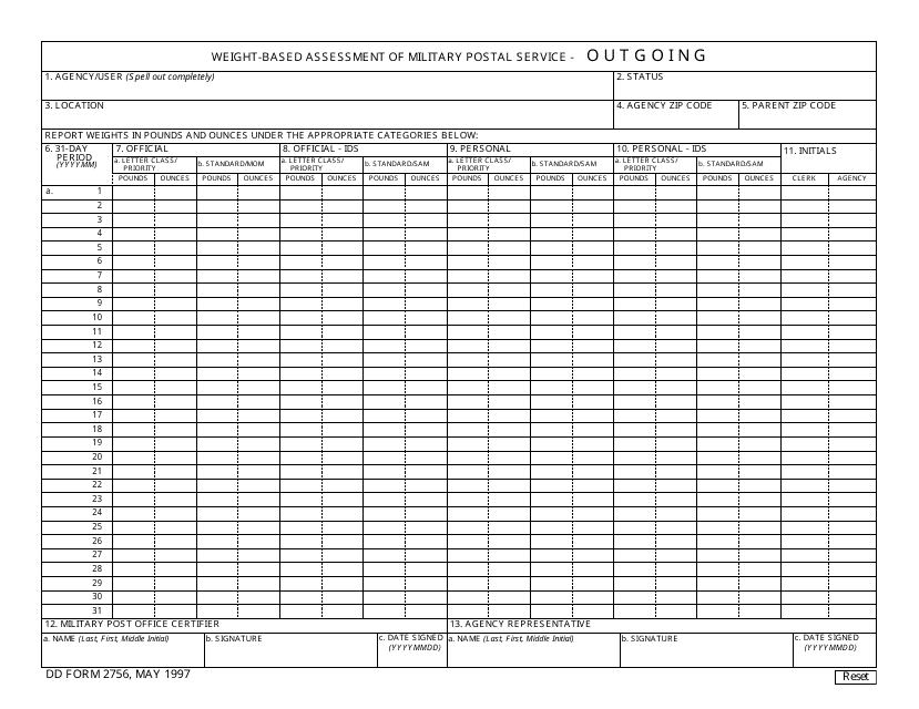 DD Form 2756 Fill Out Sign Online And Download Fillable PDF