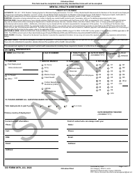 DD Form 2978 Mental Health Assessment - Sample