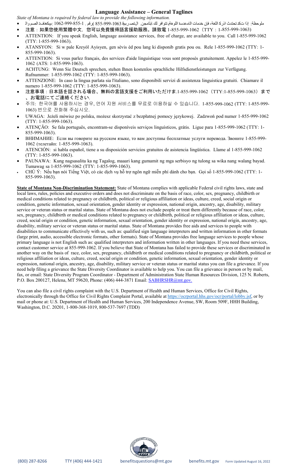 Active Duty Military Leave Election Form - Montana, Page 4