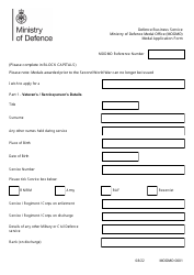 MOD Form DMO0001 Medal Application Form - United Kingdom, Page 3