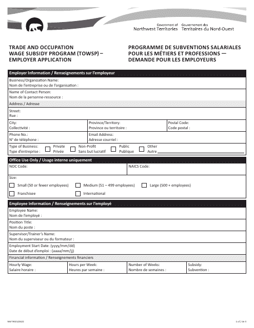 Form NWT9315  Printable Pdf