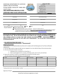 Montana Brucella Ovis Certified Free Flock Application - Montana