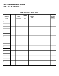 Montana Import Permit Application: Biologics - Montana, Page 2