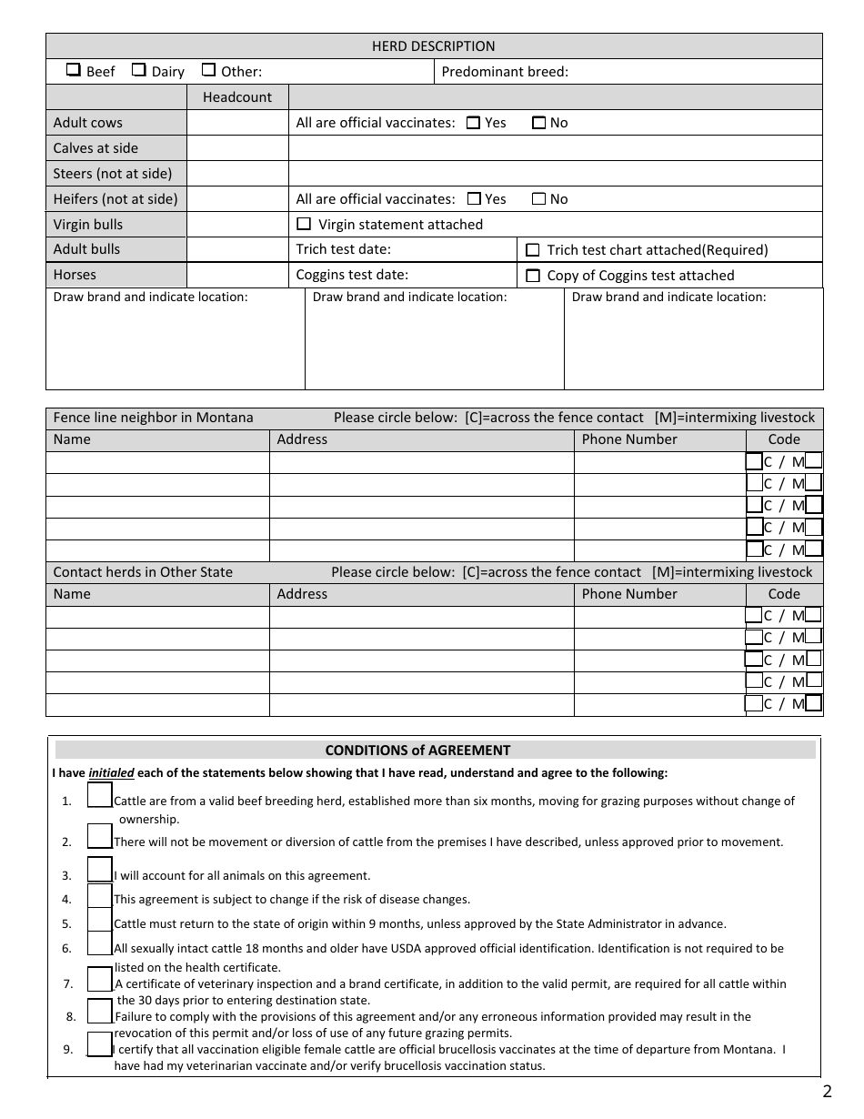 Seasonal Grazer Application - Montana, Page 2