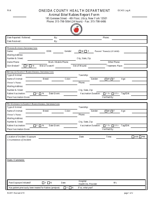 Form RABF1  Printable Pdf