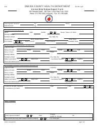 Form RABF1 Animal Bite/Rabies Report Form - Oneida County, New York