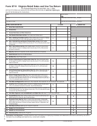 Document preview: Form ST-9 Virginia Retail Sales and Use Tax Return - Virginia