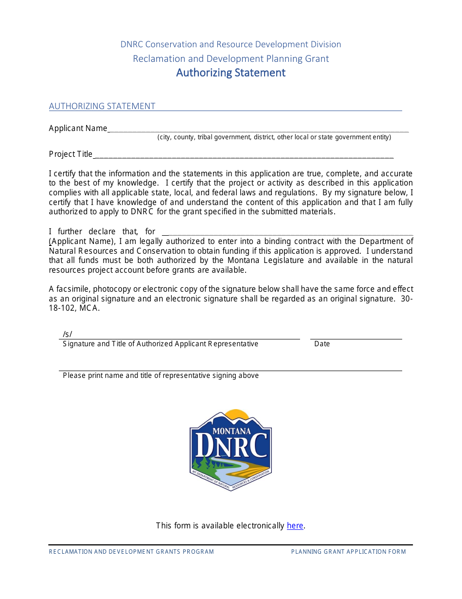 Application Overview and Instructions - Reclamation and Development Planning Grant - Montana, Page 14