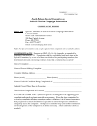 Complaint Form - South Dakota