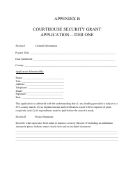 Document preview: Appendix B Courthouse Security Grant Application - Tier One - South Dakota