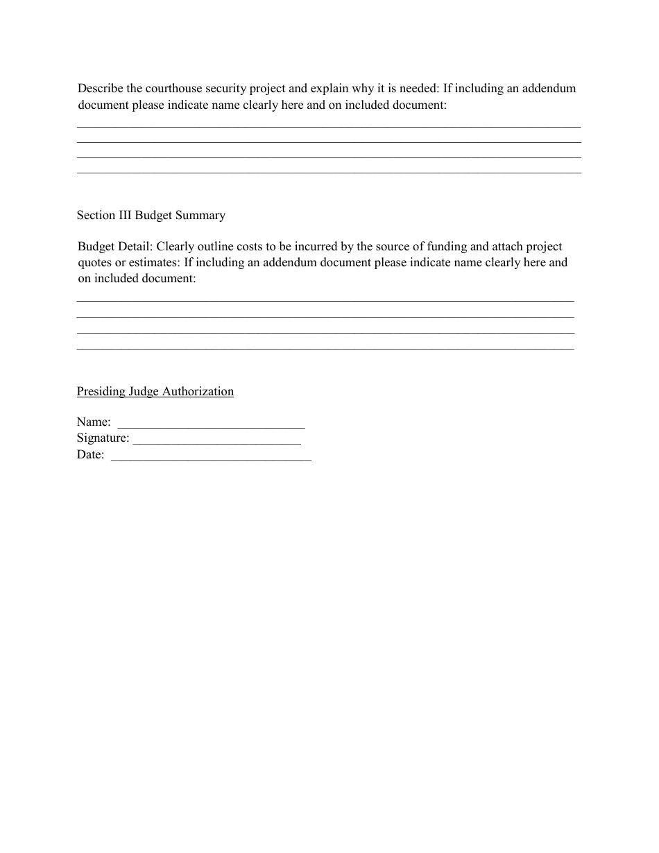 Appendix B Courthouse Security Grant Application - Tier One - South Dakota, Page 2