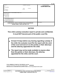 Form FL-329 Confidential Child Custody Evaluation Report Under Family Code Section 3118 - California