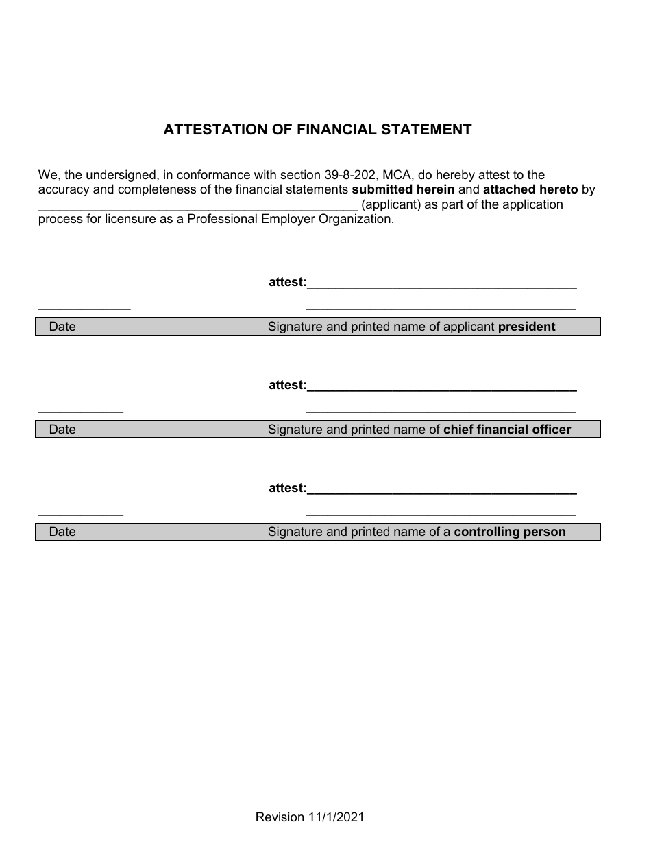 Initial Professional Employer Organization Application for Licensure - Montana, Page 6