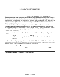 Initial Professional Employer Organization Application for Licensure - Montana, Page 7