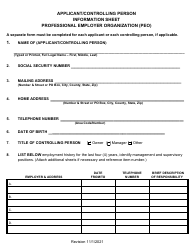 Initial Professional Employer Organization Application for Licensure - Montana, Page 8