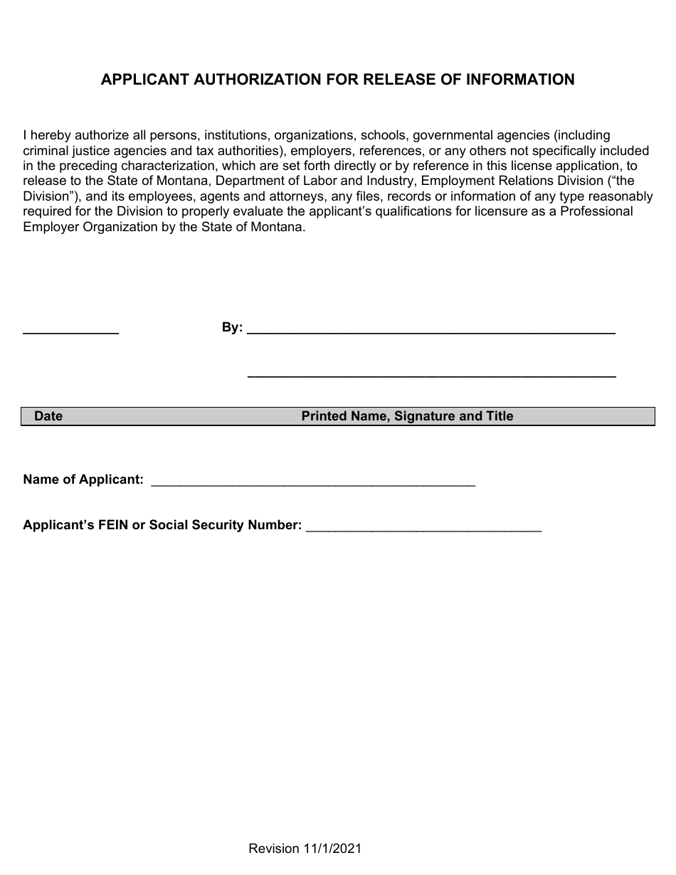 Renewal Professional Employer Organization Application for Licensure - Montana, Page 14