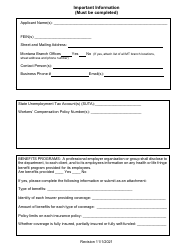 Renewal Professional Employer Organization Application for Licensure - Montana, Page 2