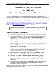 Document preview: Instructions for Form ONRR-4444 Addressee of Record Designation for Service of Official Correspondence