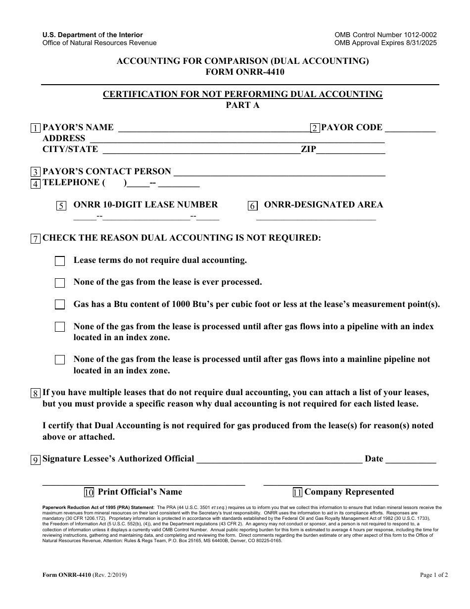 Form ONRR-4410 - Fill Out, Sign Online and Download Fillable PDF ...