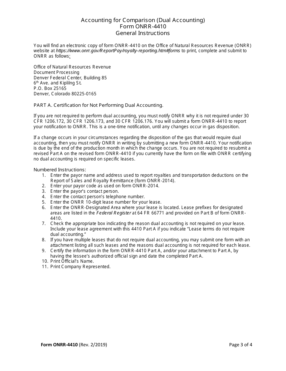 Form ONRR-4410 Accounting for Comparison (Dual Accounting), Page 3