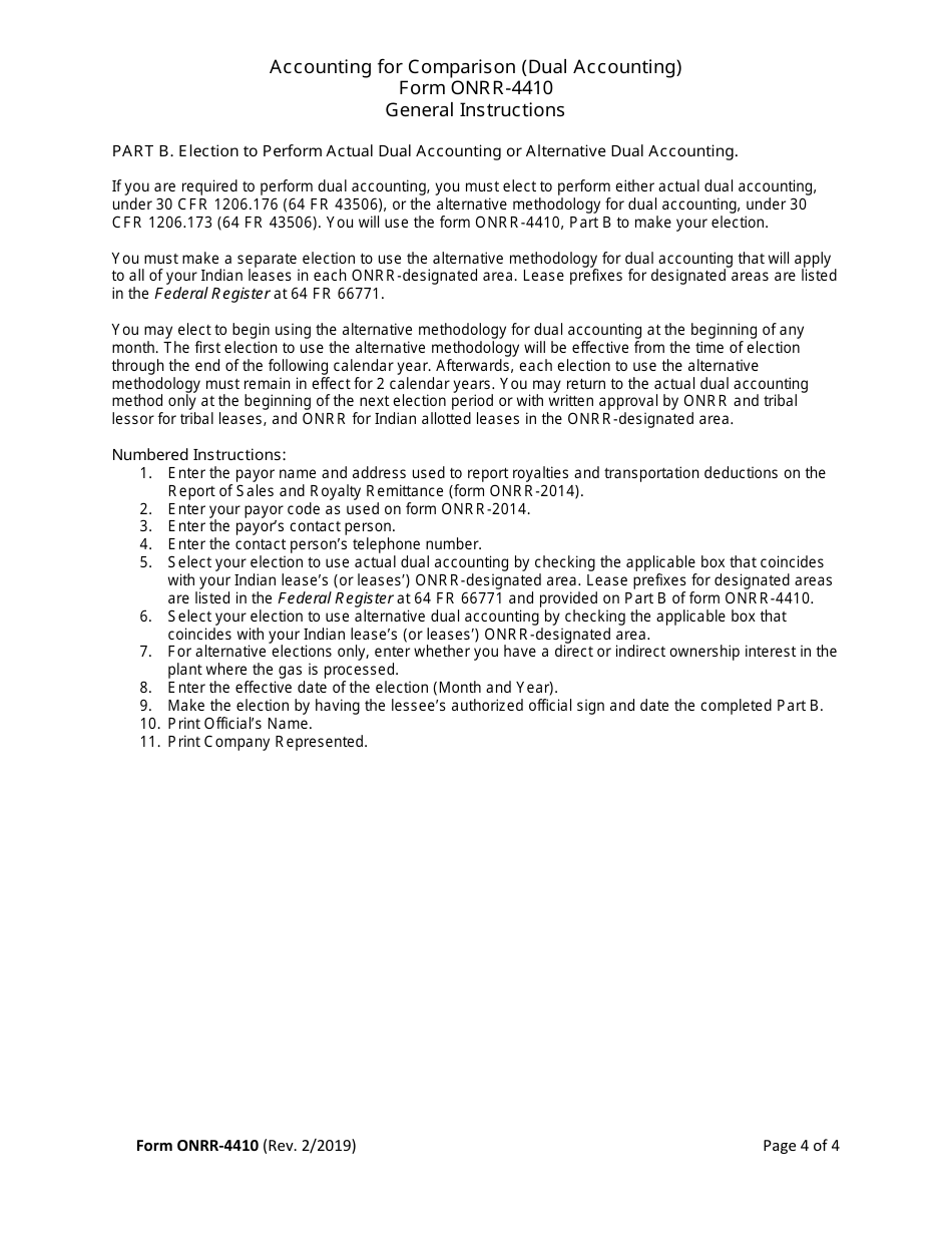 Form ONRR-4410 Accounting for Comparison (Dual Accounting), Page 4