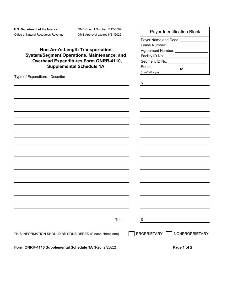 Form ONRR-4110 Oil Transportation Allowance Report, Page 11