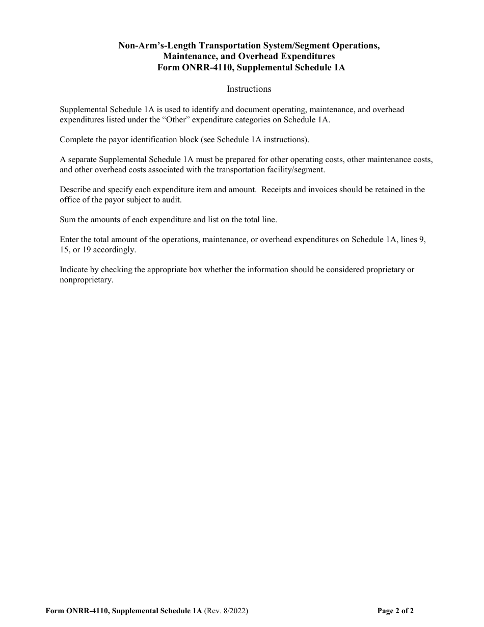Form ONRR-4110 Oil Transportation Allowance Report, Page 12