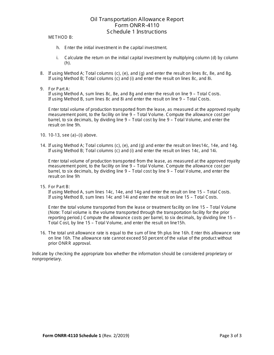Form ONRR-4110 Oil Transportation Allowance Report, Page 7