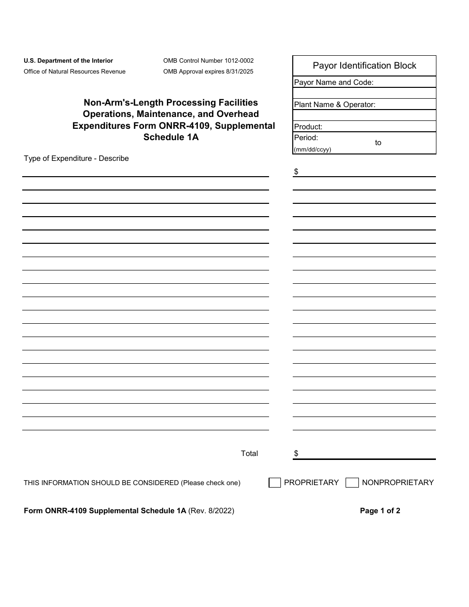 Form ONRR-4109 Gas Processing Allowance Report, Page 10