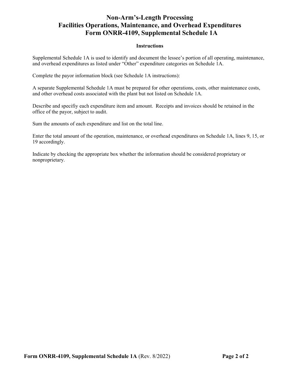 Form ONRR-4109 Gas Processing Allowance Report, Page 11